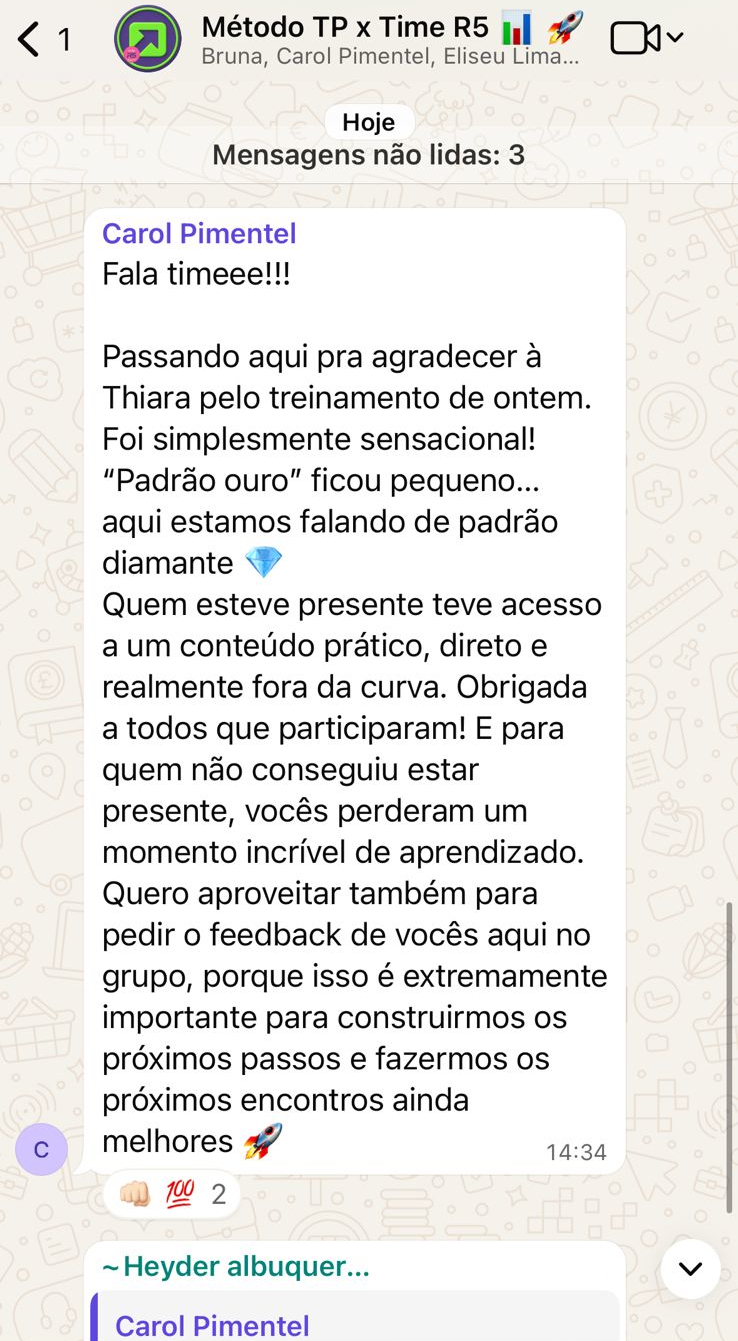 Depoimento de aluno