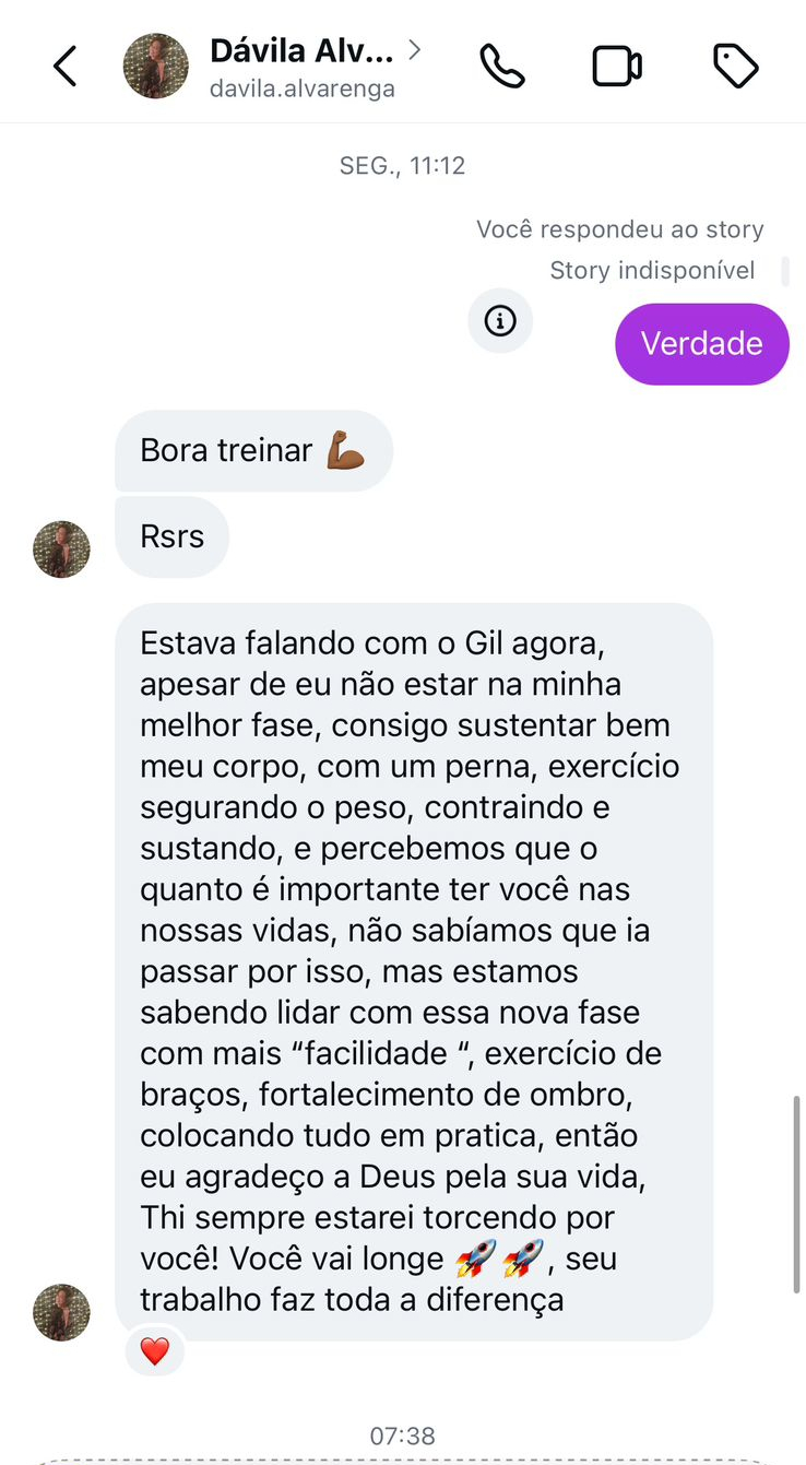 Depoimento de aluno
